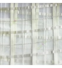 Light green color vertical and horizontal stripes texture finished checks pattern sheer fabric