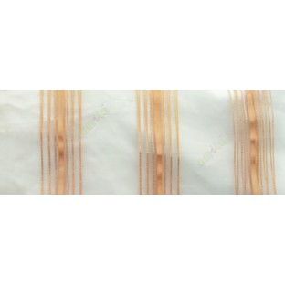 Gold color vertical stripes shiny surface light reflecting matrial transparent net background sheer curtain fabric
