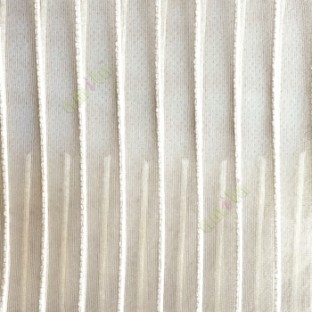 Cream color vertical digital stripes transparent net finished texture background sheer curtains fabric