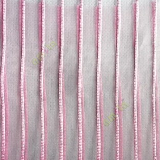 Pink color vertical digital stripes transparent net finished texture background sheer curtains fabric