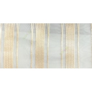 Light gold vertical digital stripes weaving pattern straight lines transparent net background sheer curtain fabric
