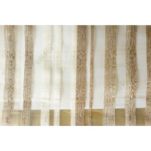 Brown beige color vertical bold stripes straight lines transparent net background sheer fabric