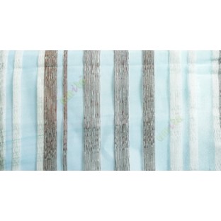 Blue brown cream color vertical bold stripes straight lines transparent net background sheer fabric