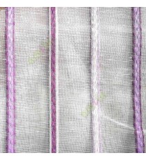 Purple pink white color vertical stripes digital lines wide pattern transparent net finished background sheer curtain fabric