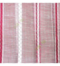 Maroon cream color vertical stripes digital lines wide pattern transparent net finished background sheer curtain fabric