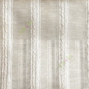 Beige gold white color vertical weaving stripes with transparent net finished surface texture lines sheer fabric