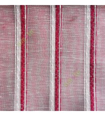 Maroon cream color vertical weaving stripes with transparent net finished surface texture lines sheer fabric