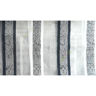 Black white cream color vertical bold stripes with texture transparent surface with stripe border lace design vertical lines sheer fabric