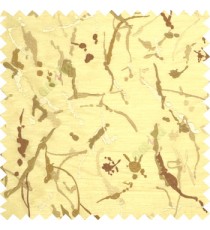Copper brown cream spray paint embroidery patterns color splashes on white transparent base main curtain
