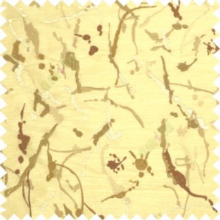 Copper brown cream spray paint embroidery patterns color splashes on white transparent base main curtain