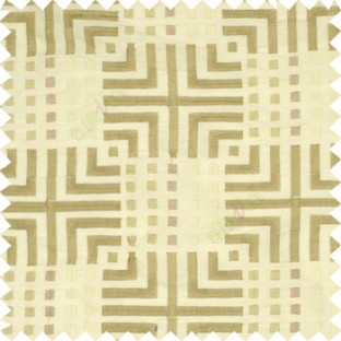 Beige cream union jack with small squares embroidery patterns with polyester background fabric main curtain