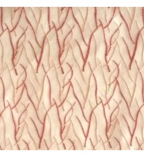 Abstract orange beige color design twig bend stick embroidery vertical trendy lines polyester sheer curtain