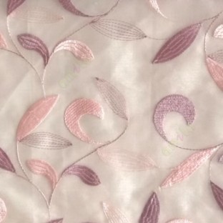 Traditional purple pink color beautiful floral swirl tendril flower pattern weaved designs embroidery polyester sheer curtain