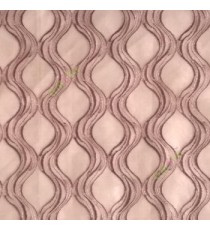Brown color traditional ogee vertical curved flowing layers embroidery polyester sheer curtain