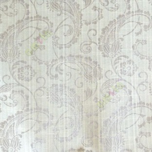 Grey beige color traditional paisley designs and swirls  flower leaf pattern polycotton main curtain