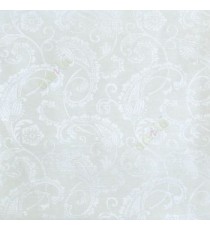 White color traditional paisley designs and swirls  flower leaf pattern polycotton main curtain