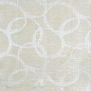Cream beige color geometric circles vertical horizontal lines polycotton main curtain