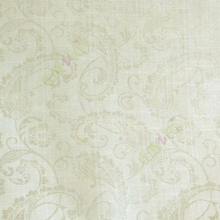 Cream beige color traditional paisley designs and swirls flower leaf pattern polycotton main curtain