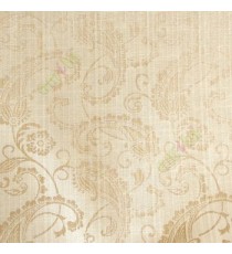 Brown beige color traditional paisley designs and swirls flower leaf pattern polycotton main curtain