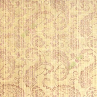 Brown beige color traditional paisley designs and swirls flower leaf pattern polycotton main curtain