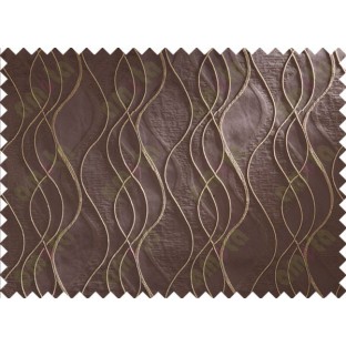 Chocolate Brown Beige Waves Main Curtain Designs