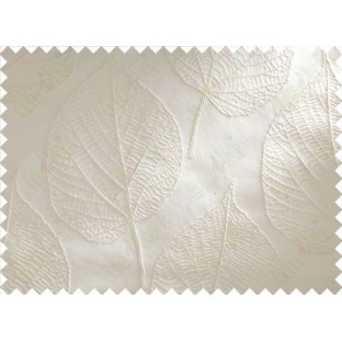 White Leaf Self Design Main Curtain Designs