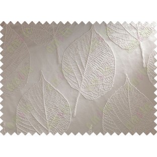 Brown white leaf main curtain designs