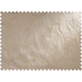Brown Beige Leaf Main Curtain Designs
