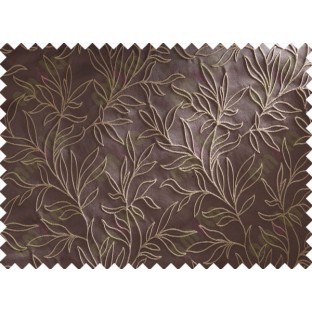 Chocolate Brown Beige Floral Main Curtain Designs