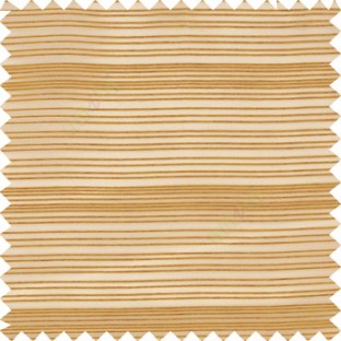 Gold color horizontal chenille stripes texture finished with transparent polyester base fabric sheer curtain