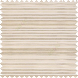 Cream color horizontal chenille stripes texture finished with transparent polyester base fabric sheer curtain