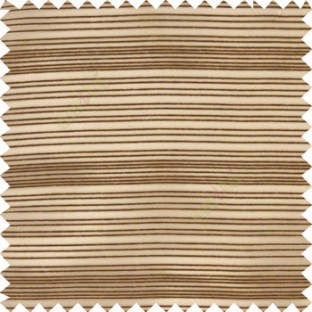 Dark brown gold color horizontal chenille stripes texture finished with transparent polyester base fabric sheer curtain