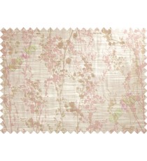 Pink Beige Spring Floral Tree Polycotton Main Curtain-Designs