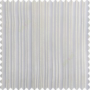 White color vertical stripes texture finished transparent net fabric polyester chenille sheer curtain