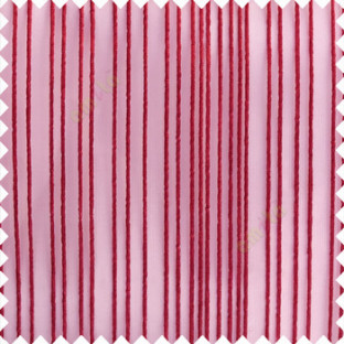 Red color vertical stripes texture finished transparent net fabric polyester chenille sheer curtain