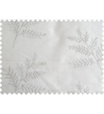 White Silver Color Horizontal Stripes with Plant Metisse Polyester Sheer Curtain-Designs