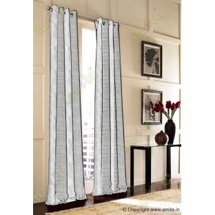 White and Silver Color Horizontal Pencil Stripes with Vertical Emb Stripes Polyester Sheer Curtain-Designs