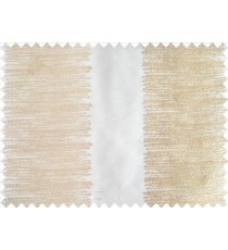 Pure White Gold Color Horizontal Pencil Stripes with Vertical Emb Stripes Polyester Sheer Curtain-Designs