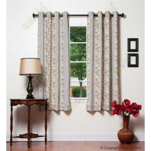 Pure White Gold Color Vertical Seamless Metisse Emb Pattern with Horizontal Pencil Stripes Polyester Sheer Curtain-Designs