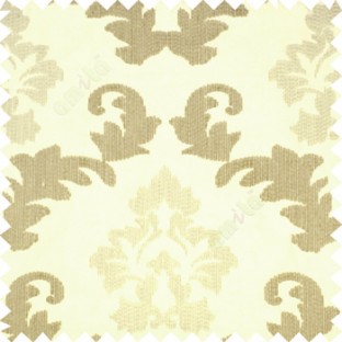 Cream brown grey color big damask beautiful embroidery pattern swirls traditional designs with solid background polyester main curtain