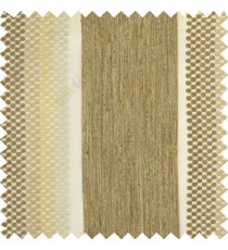 Cream white beige color vertical zari embroidery chenille stripes with polka dots jute finished texture sheer curtain