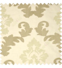 Light brown color big damask beautiful embroidery pattern swirls traditional designs with solid background polyester sheer curtain