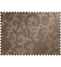 Brown floral poly main curtain designs