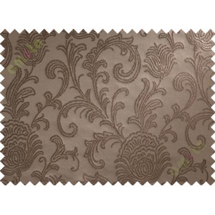 Brown floral poly main curtain designs