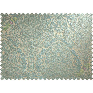 Brown blue trendy traditional poly main curtain designs