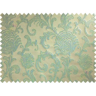 Brown blue floral poly main curtain designs