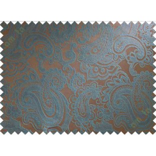 Brown blue big motif poly main curtain designs