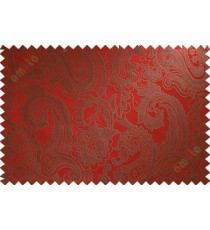 Red brown big motif poly main curtain designs
