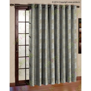 Khaki annapurna floral poly main curtain designs