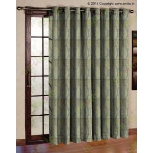 Green stencil polycotton main curtain designs